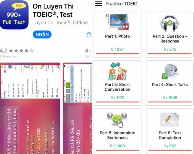 App có thể tải bài học trước và sử dụng ứng dụng mà không cần kết nối internet