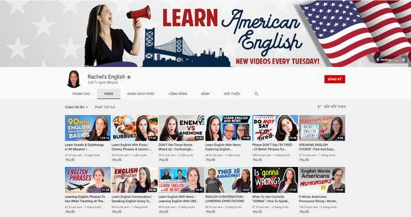 Youtube là một nguồn tài liệu học tiếng Anh phong phú và đa dạng