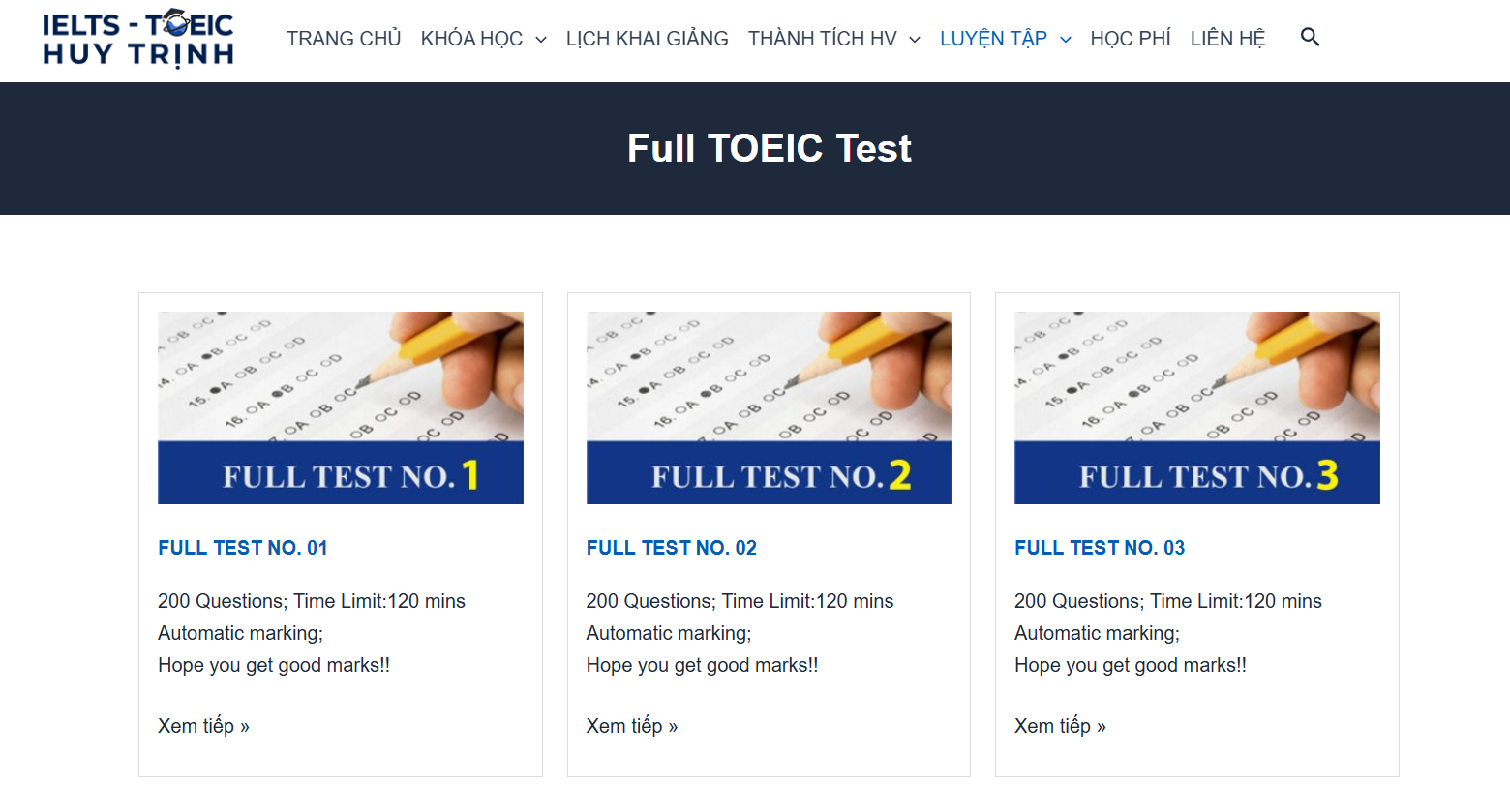 Website cung cấp đề thi Toeic mẫu - toeichuytrinh.com